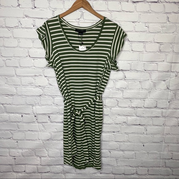 Sanctuary Ruby Stripe Tie Waist Cotton Blend T-Shirt Dress - Picture 3 of 8